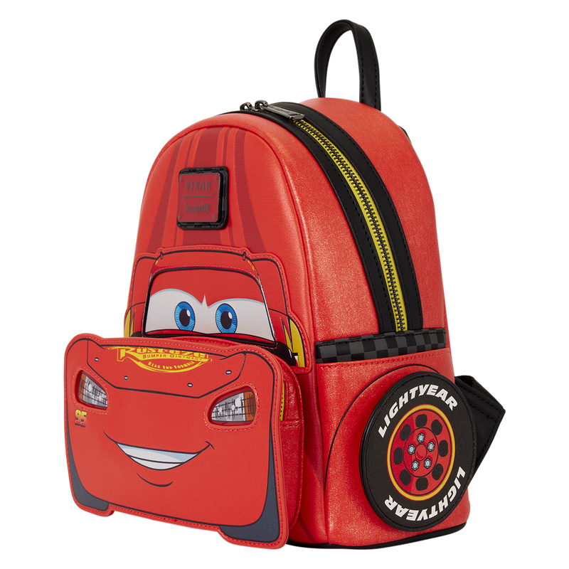 Cargue la imagen en el visor de la galería, Disney Pixar Cars 20th Anniversary - Lightning McQueen Cosplay Light-Up Lenticular Mini Backpack
