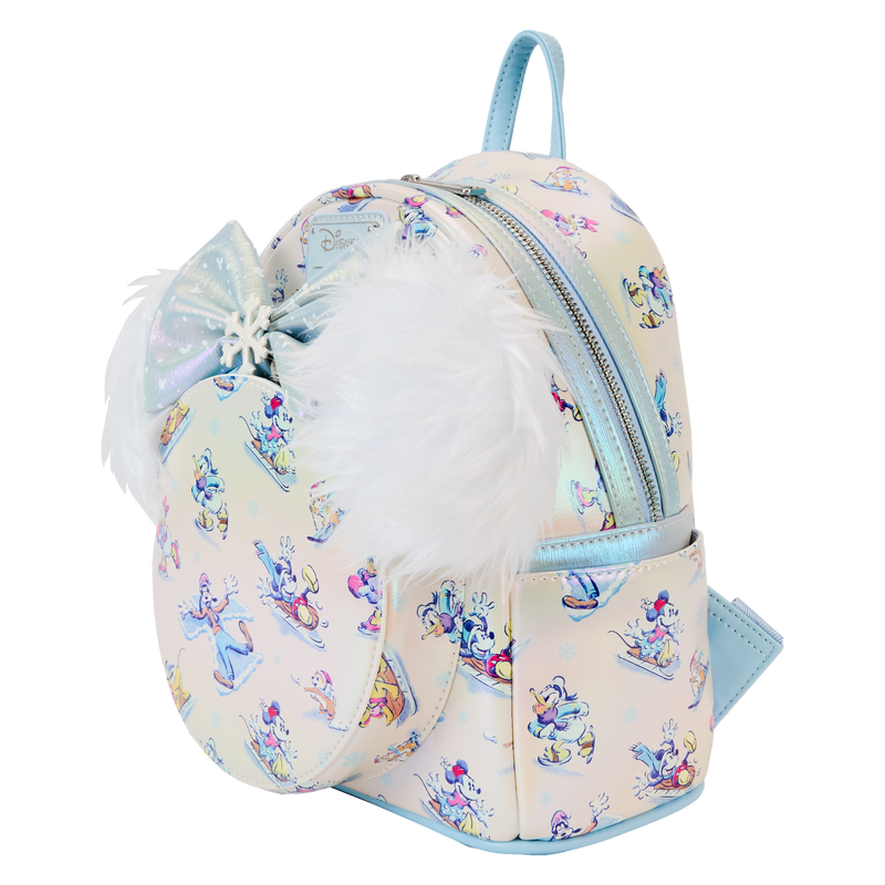 Load image into Gallery viewer, Loungefly Disney: Mickey Mouse &amp; Friends - Winter Wonderland Mini Backpack With Ear Headband
