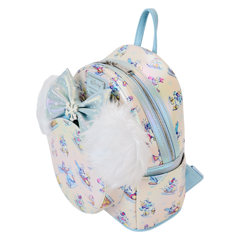 Load image into Gallery viewer, Loungefly Disney: Mickey Mouse &amp; Friends - Winter Wonderland Mini Backpack With Ear Headband
