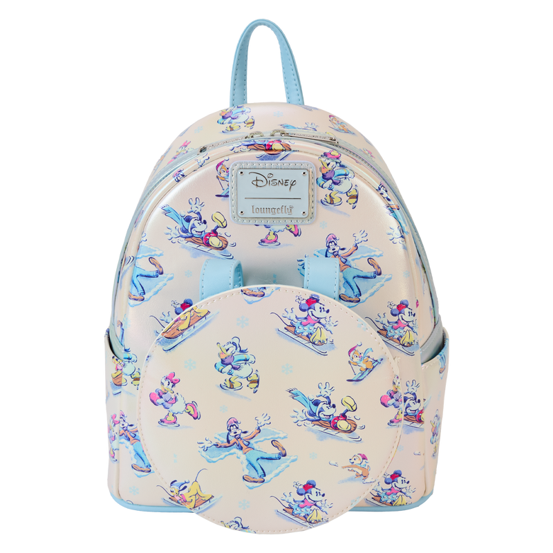 Load image into Gallery viewer, Loungefly Disney: Mickey Mouse &amp; Friends - Winter Wonderland Mini Backpack With Ear Headband
