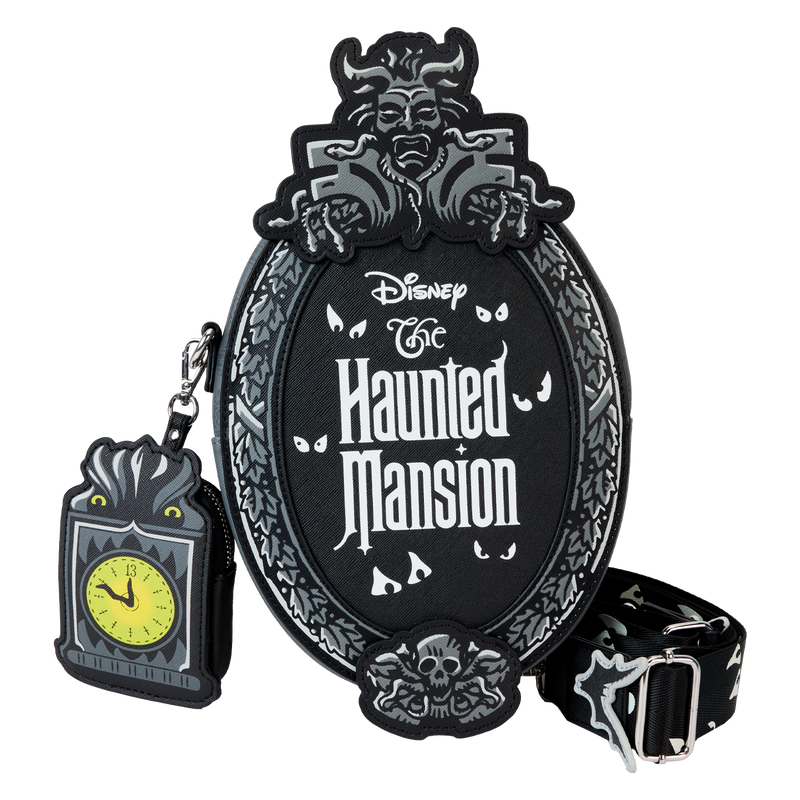 Chargez l&#39;image dans la visionneuse de la galerie, Loungefly Disney: The Haunted Mansion Plaque Glow Crossbody Bag With Coin Bag
