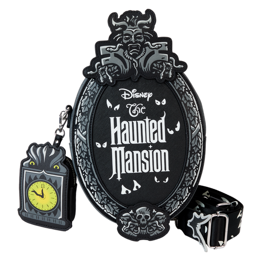 Loungefly Disney: The Haunted Mansion Plaque Glow Crossbody Bag With Coin Bag