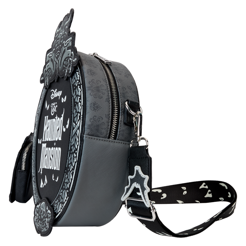 Chargez l&#39;image dans la visionneuse de la galerie, Loungefly Disney: The Haunted Mansion Plaque Glow Crossbody Bag With Coin Bag
