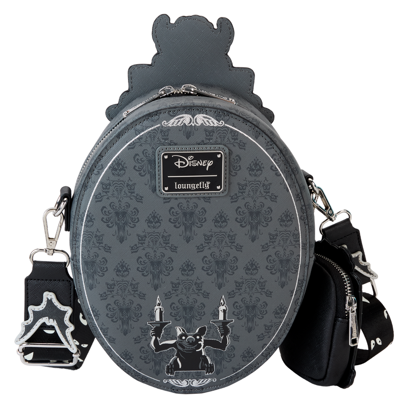 Chargez l&#39;image dans la visionneuse de la galerie, Loungefly Disney: The Haunted Mansion Plaque Glow Crossbody Bag With Coin Bag
