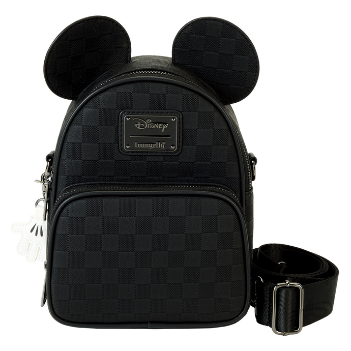 Loungefly Disney - Mickey Mouse Checkered Texture Convertible Mini Backpack & Crossbody Bag