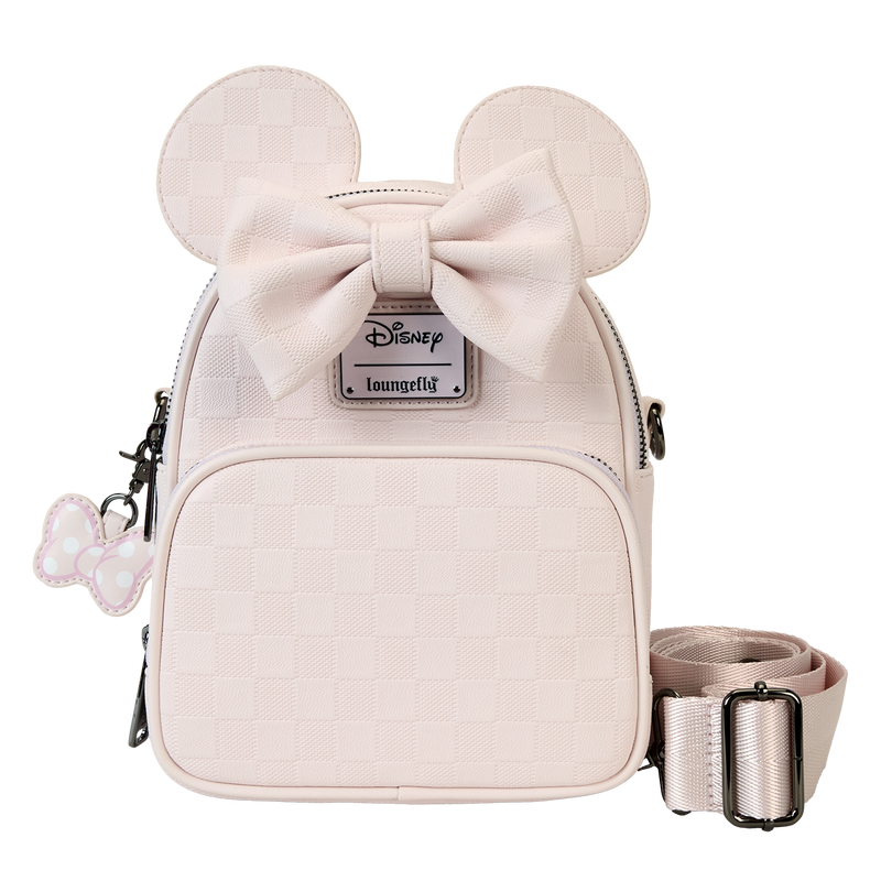 Chargez l&#39;image dans la visionneuse de la galerie, Loungefly Disney - Minnie Mouse Checkered Texture Convertible Mini Backpack &amp; Crossbody Bag
