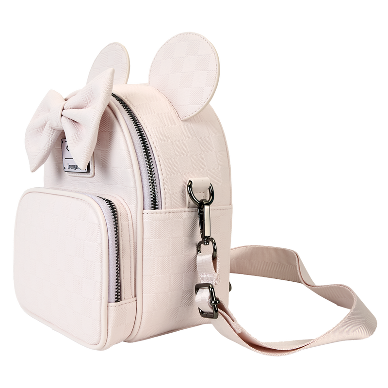 Chargez l&#39;image dans la visionneuse de la galerie, Loungefly Disney - Minnie Mouse Checkered Texture Convertible Mini Backpack &amp; Crossbody Bag
