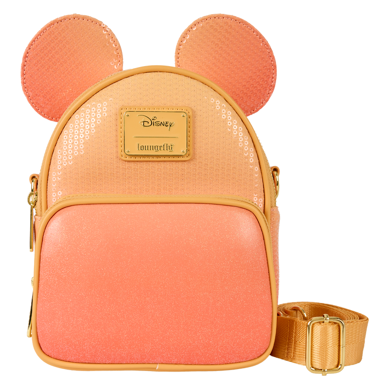 Load image into Gallery viewer, Loungefly Disney Minnie Mouse - Glitter Sequin Convertible Mini Backpack &amp; Crossbody Bag
