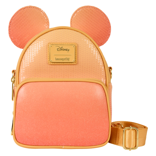 Loungefly Disney Minnie Mouse - Glitter Sequin Convertible Mini Backpack & Crossbody Bag