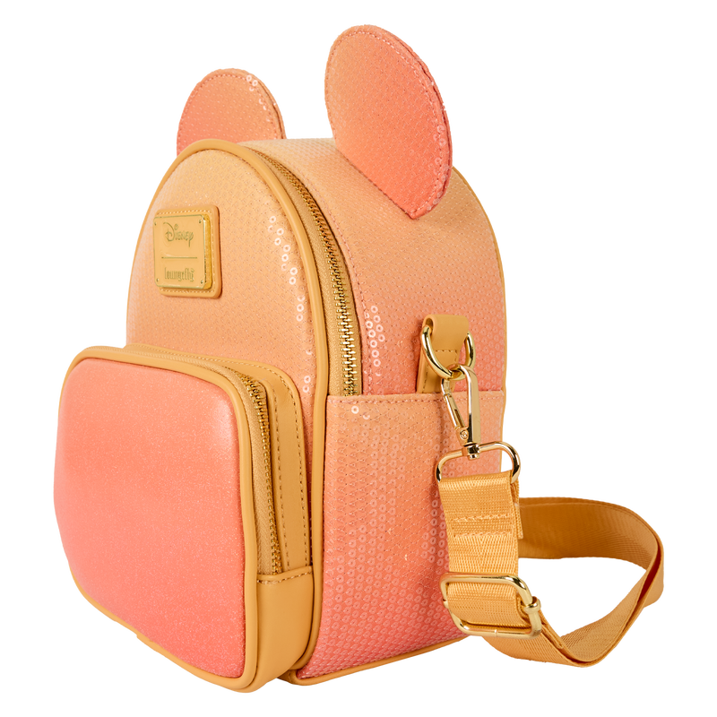 Load image into Gallery viewer, Loungefly Disney Minnie Mouse - Glitter Sequin Convertible Mini Backpack &amp; Crossbody Bag
