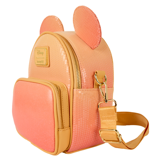 Loungefly Disney Minnie Mouse - Glitter Sequin Convertible Mini Backpack & Crossbody Bag