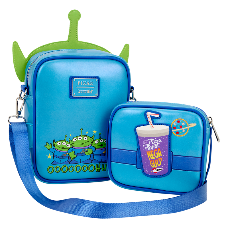 Load image into Gallery viewer, Loungefly Disney Pixar - Toy Story 30th Anniversary Aliens Crossbuddies® Cosplay Crossbody Bag with Coin Bag
