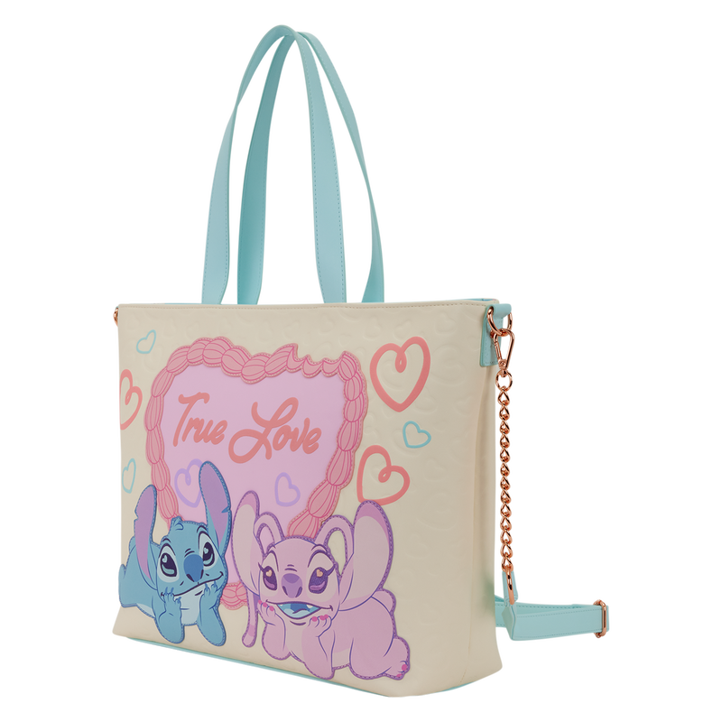 Load image into Gallery viewer, Loungefly Disney Lilo &amp; Stitch - Stitch &amp; Angel True Love Tote Crossbody Bag
