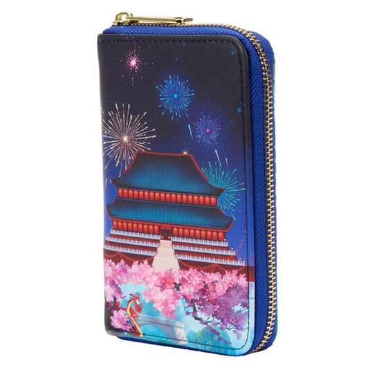 Loungefly Disney - Mulan Castle Light Up Zip Around Wallet, Loungefly