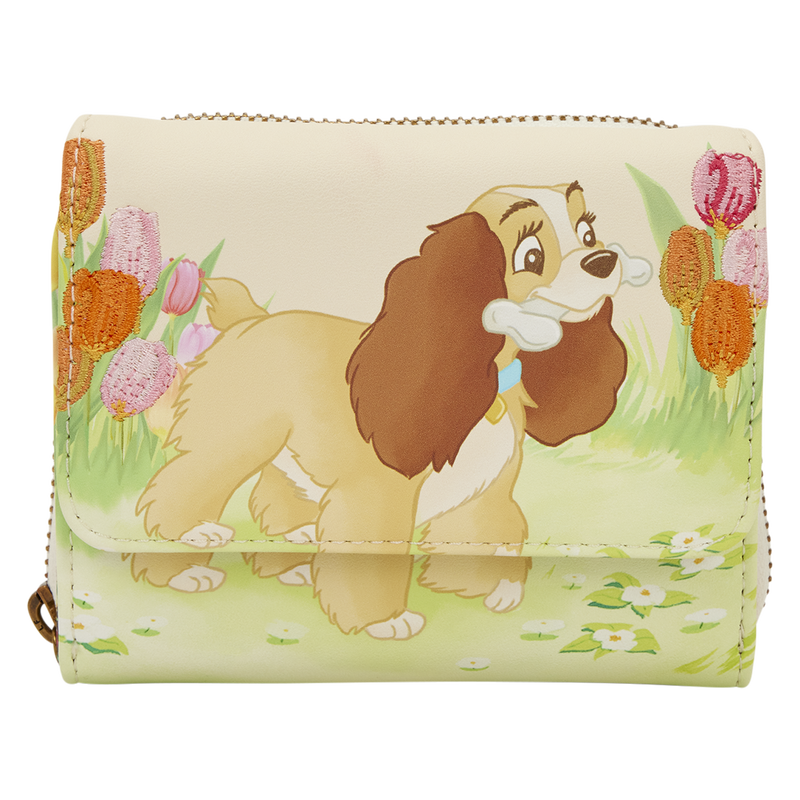 Cargue la imagen en el visor de la galería, Loungefly Disney - Lady and the Tramp Pastel Tulip Trifold Wallet
