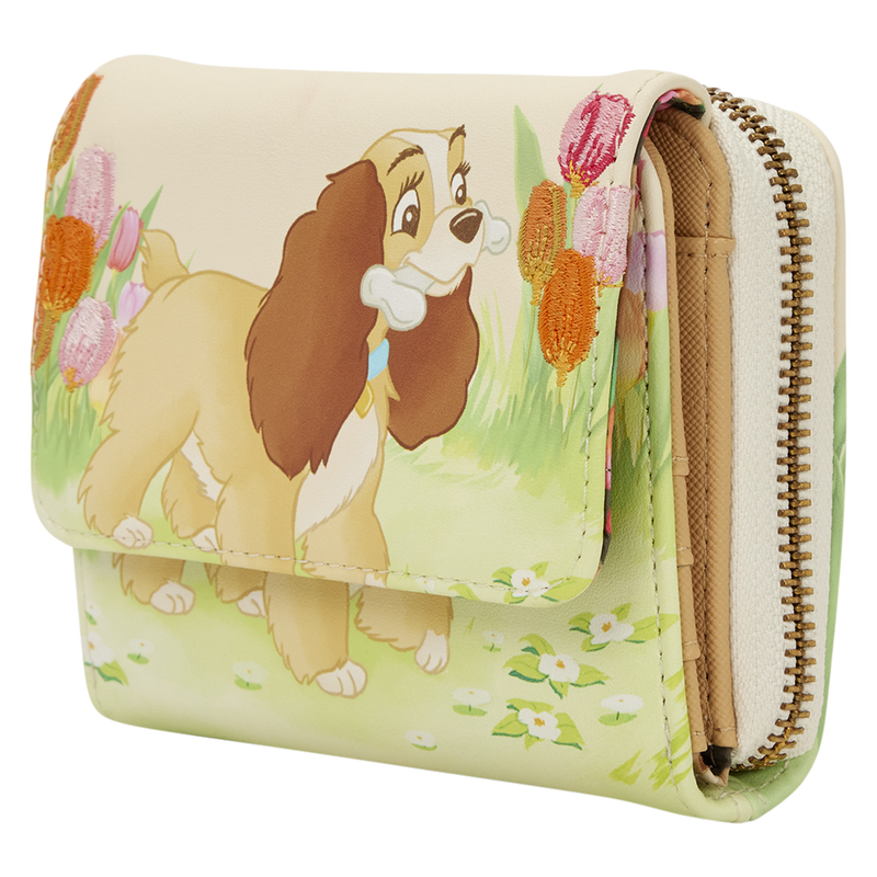 Cargue la imagen en el visor de la galería, Loungefly Disney - Lady and the Tramp Pastel Tulip Trifold Wallet
