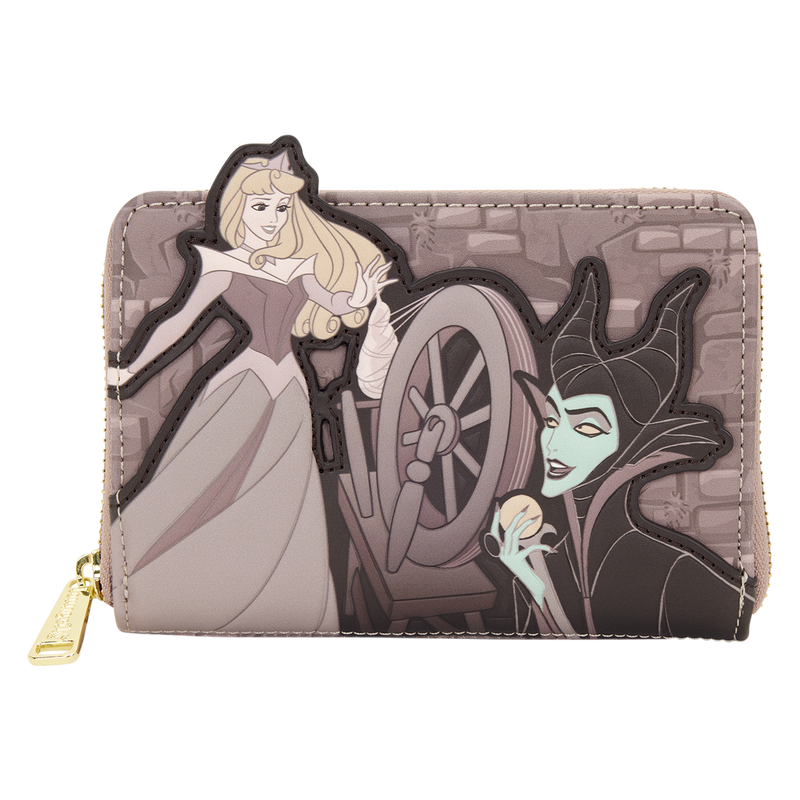 Cargue la imagen en el visor de la galería, Loungefly Disney Sleeping Beauty &amp; Maleficent - Aurora Wheel Maleficent Wallet
