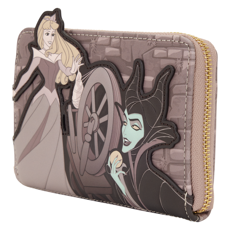 Cargue la imagen en el visor de la galería, Loungefly Disney Sleeping Beauty &amp; Maleficent - Aurora Wheel Maleficent Wallet
