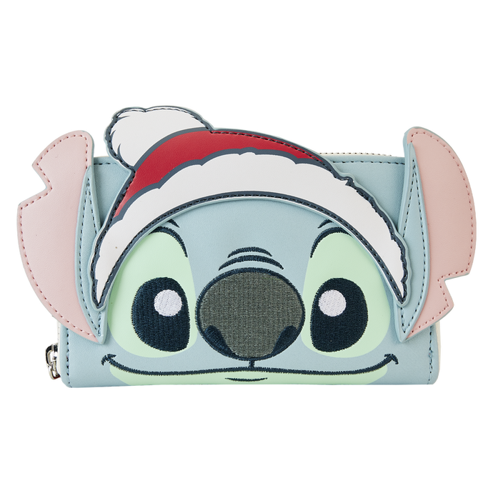 Loungefly Disney: Lilo & Stitch - Stitch Holiday Snow Angel Glitter Zip Around Wallet