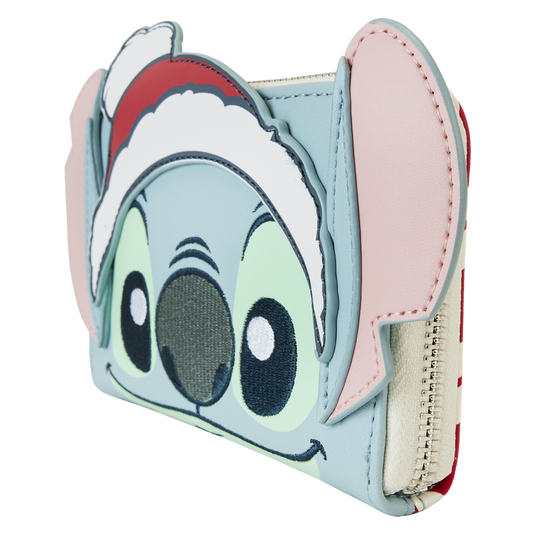 Loungefly Disney: Lilo & Stitch - Stitch Holiday Snow Angel Glitter Zip Around Wallet