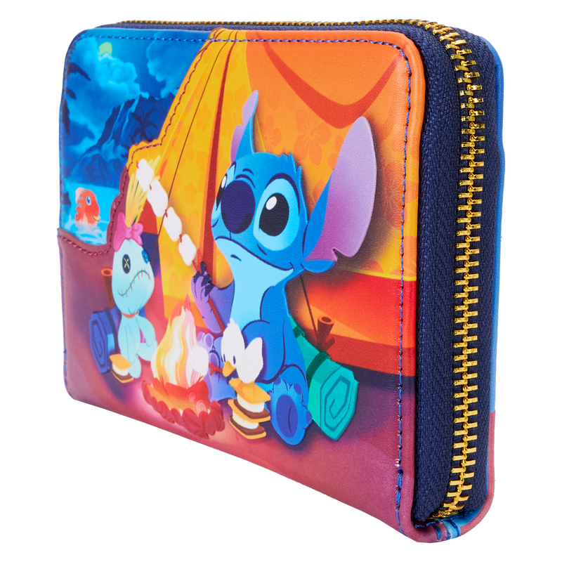 Load image into Gallery viewer, Loungefly Disney: Lilo &amp; Stitch - Stitch Camping Cuties Zip Around Wallet
