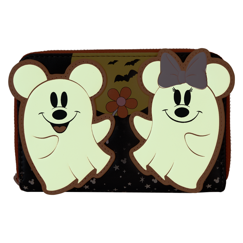 Disney Mickey & Minnie - Floral Ghost Glow Zip Around Wallet