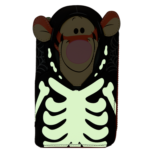 Loungefly Disney Winnie the Pooh - Skeleton Tigger Cosplay Glow Zip Around Wallet