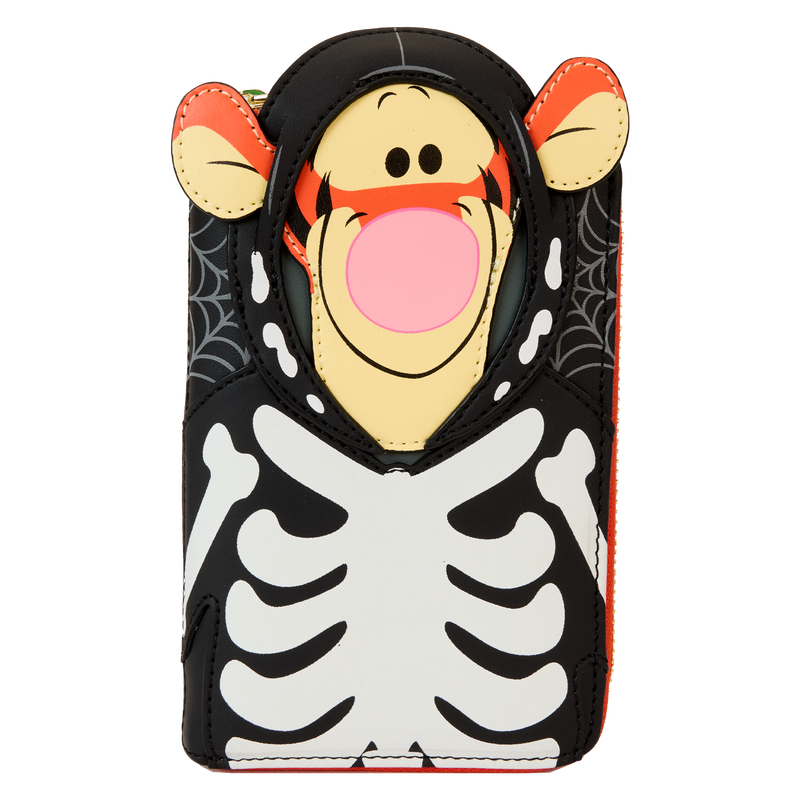 Load image into Gallery viewer, Loungefly Disney Winnie the Pooh - Skeleton Tigger Cosplay Glow Zip Around Wallet
