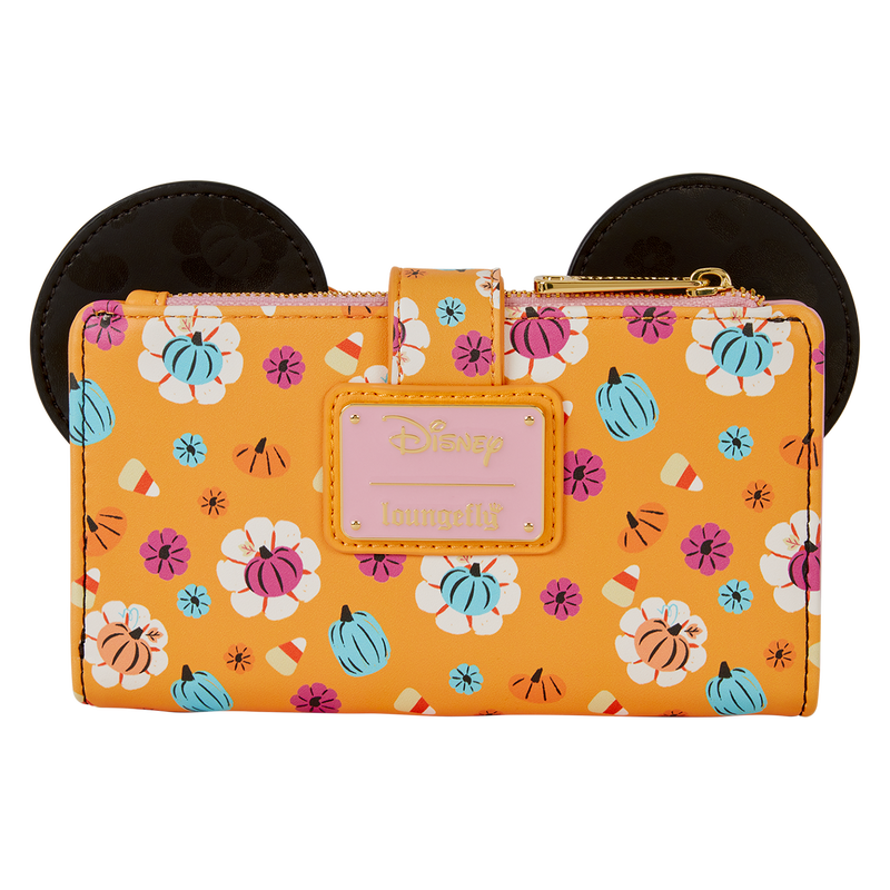 Chargez l&#39;image dans la visionneuse de la galerie, Loungefly Disney - Minnie Mouse Cosplay Floral Pumpkin Flap Wallet
