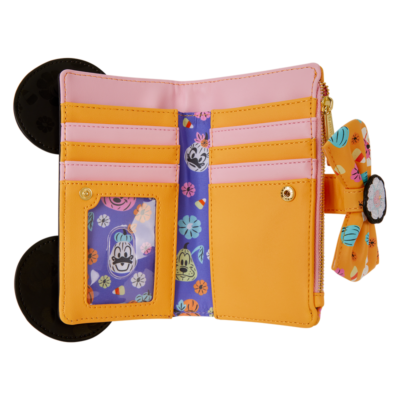 Chargez l&#39;image dans la visionneuse de la galerie, Loungefly Disney - Minnie Mouse Cosplay Floral Pumpkin Flap Wallet
