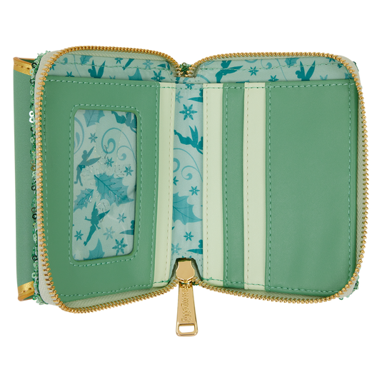Loungefly Disney Peter Pan : Tinkerbell Holiday Sequin Tri-Fold Wallet