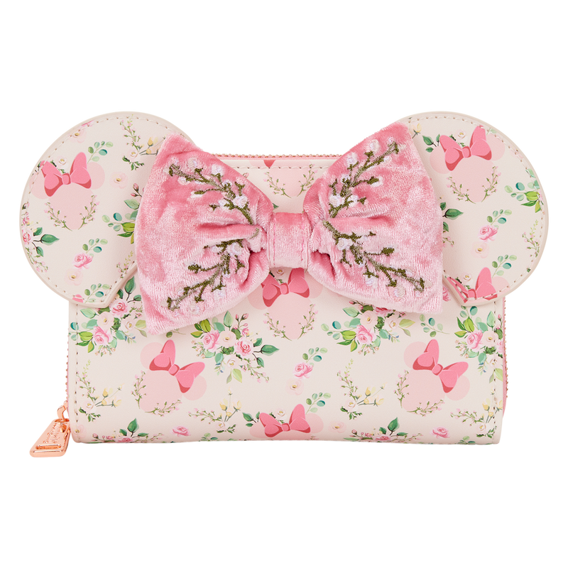 Load image into Gallery viewer, Loungefly Disney: Minnie Mouse - Floral Minnie Zip Around Wallet
