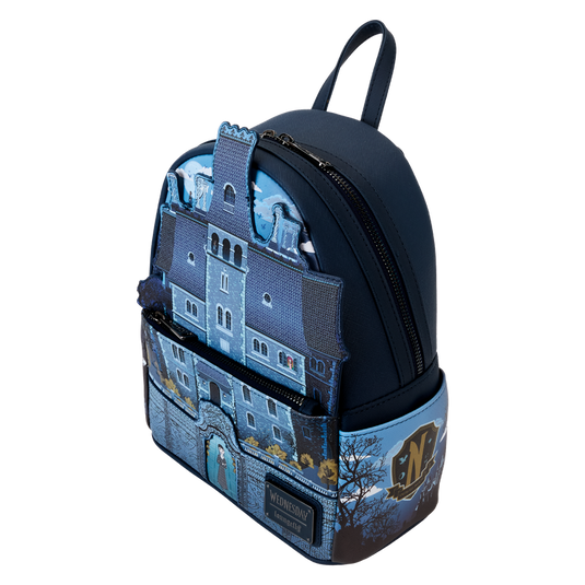 Loungefly The Addams Family - Wednesday Nevermore Academy Castle Glow Mini Backpack