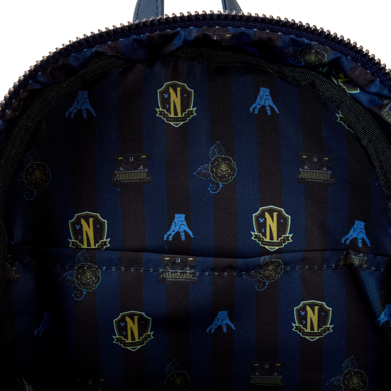 Load image into Gallery viewer, Loungefly The Addams Family - Wednesday Nevermore Academy Castle Glow Mini Backpack
