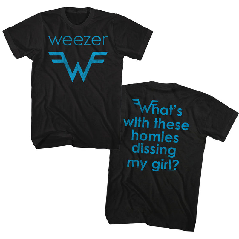 Cargue la imagen en el visor de la galería, Weezer - Blue Logo And Lyrics Adult T-Shirt
