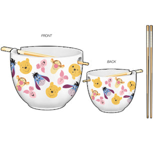 Disney: Winnie the Pooh - Character Faces Ceramic Ramen Bowl W/Chopsticks