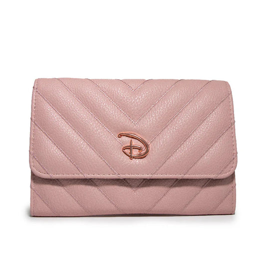 Disney - Chevron Stitch Pink with Signature D Logo Fold Over Women's Wallet