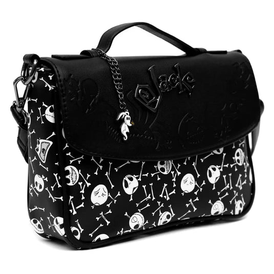 Disney: The Nightmare Before Christmas - Jack Expressions and Bones Scattered Black/White Crossbody