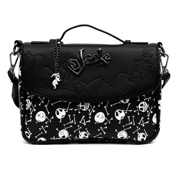 Disney: The Nightmare Before Christmas - Jack Expressions and Bones Scattered Black/White Crossbody