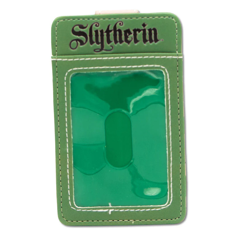 Cargue la imagen en el visor de la galería, Buckle- Down Harry Potter Slytherin Crest Gray/Green Wallet ID Card Holder

