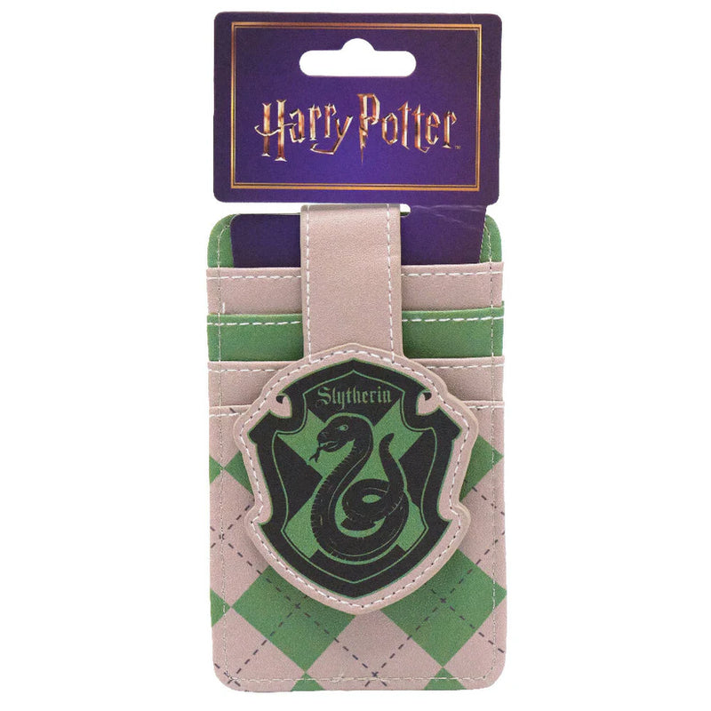 Cargue la imagen en el visor de la galería, Buckle- Down Harry Potter Slytherin Crest Gray/Green Wallet ID Card Holder
