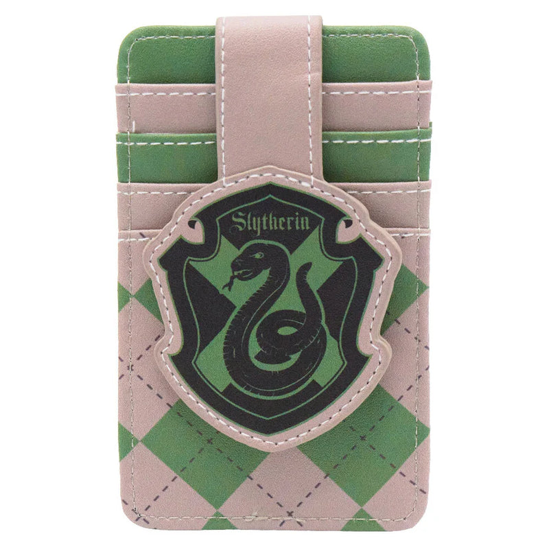 Cargue la imagen en el visor de la galería, Buckle- Down Harry Potter Slytherin Crest Gray/Green Wallet ID Card Holder
