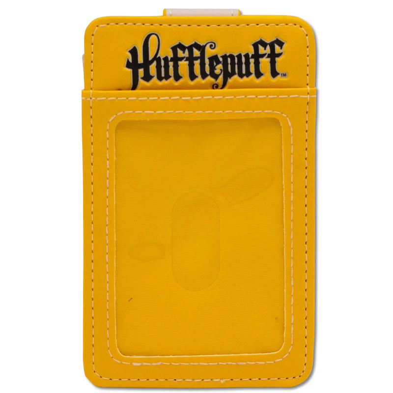 Cargue la imagen en el visor de la galería, Buckle- Down Harry Potter Hufflepuff Crest Tan/Yellow Wallet ID Card Holder
