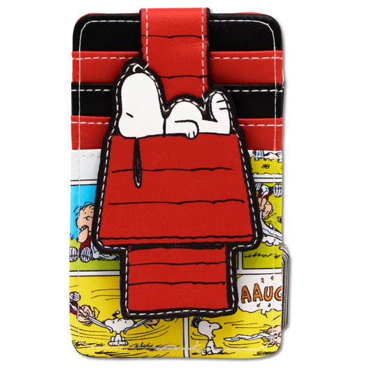 Buckle- Down Peanuts Snoopy Sleeping Dog House Pose Black Wallet ID Card Holder