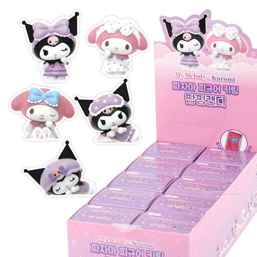 Chargez l&#39;image dans la visionneuse de la galerie, Sanrio  - Pajama Figure charm with Ballchain/Collect key Chain Mystery Box
