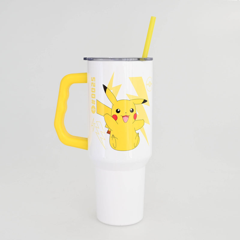 Load image into Gallery viewer, Pokémon Pikachu 40oz Stainless Steel Tumbler w Handle
