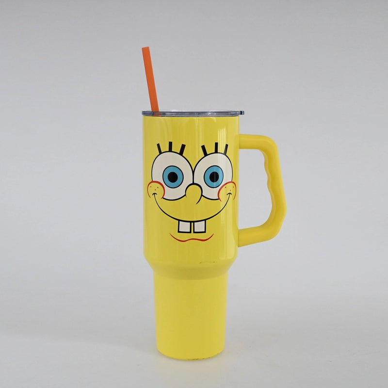Chargez l&#39;image dans la visionneuse de la galerie, Sponge Bob - Big Face 40oz Stainless Steel Tumbler w Handle
