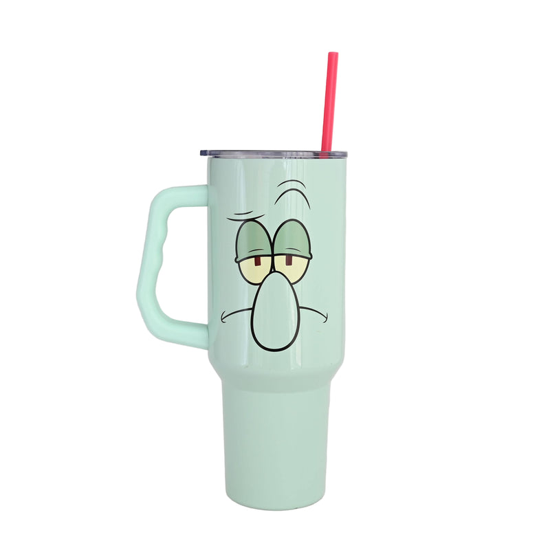 Chargez l&#39;image dans la visionneuse de la galerie, SpongeBob - Squidward Big Face 40oz Stainless Steel Tumbler
