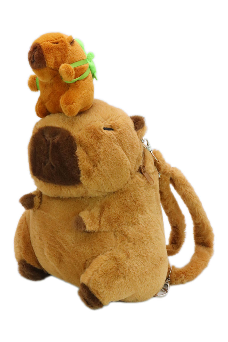 Chargez l&#39;image dans la visionneuse de la galerie, Baby Capybara Fuzzy Stuffed Plush Backpack
