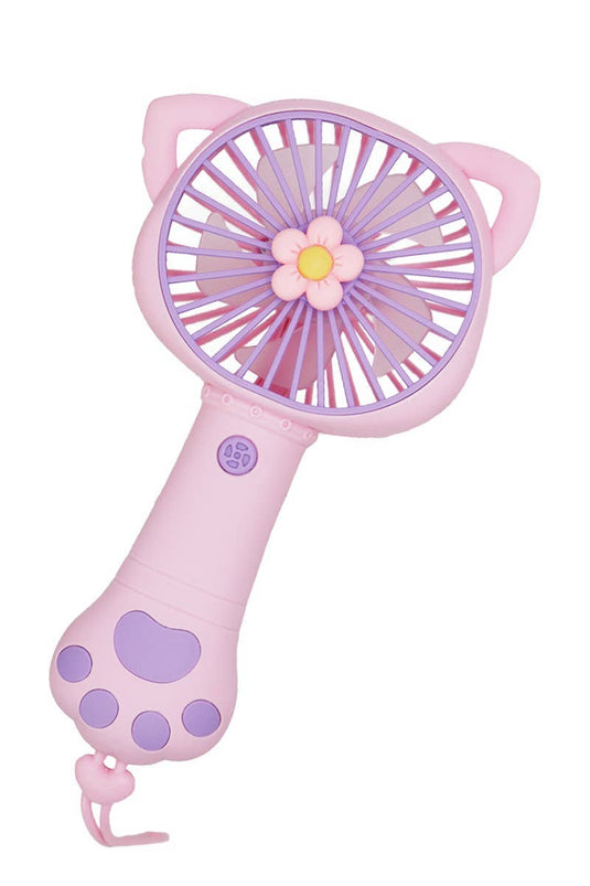 Cap Zone - Kitty Cat Paw Ear Flower 1Pc Handheld Electric Fan